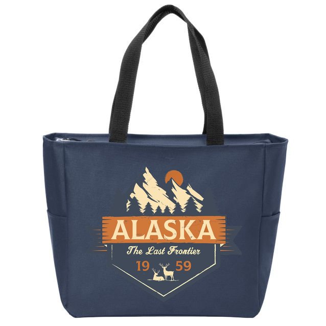 Last Frontier Retro Alaska Zip Tote Bag