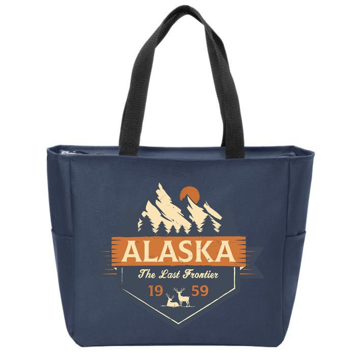 Last Frontier Retro Alaska Zip Tote Bag