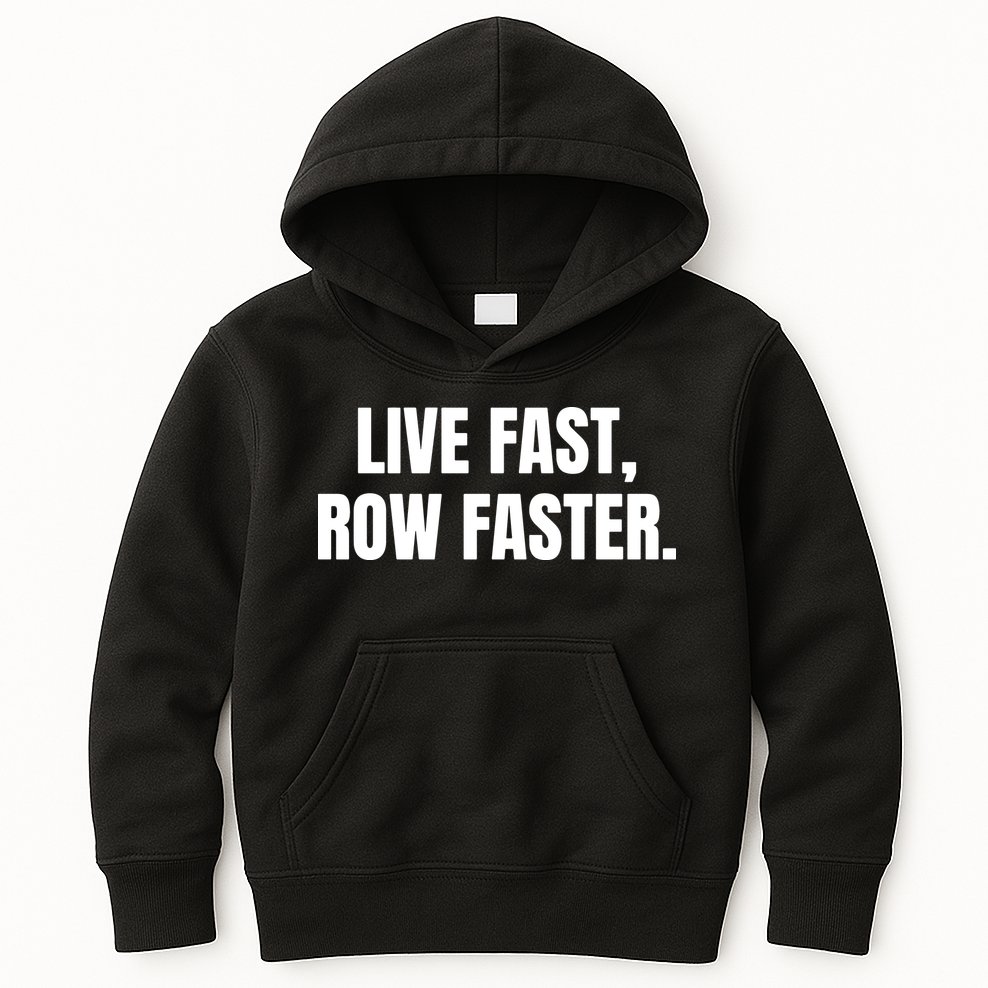 Live Fast, Row Faster Rowing Crew Team Kids Hoodie