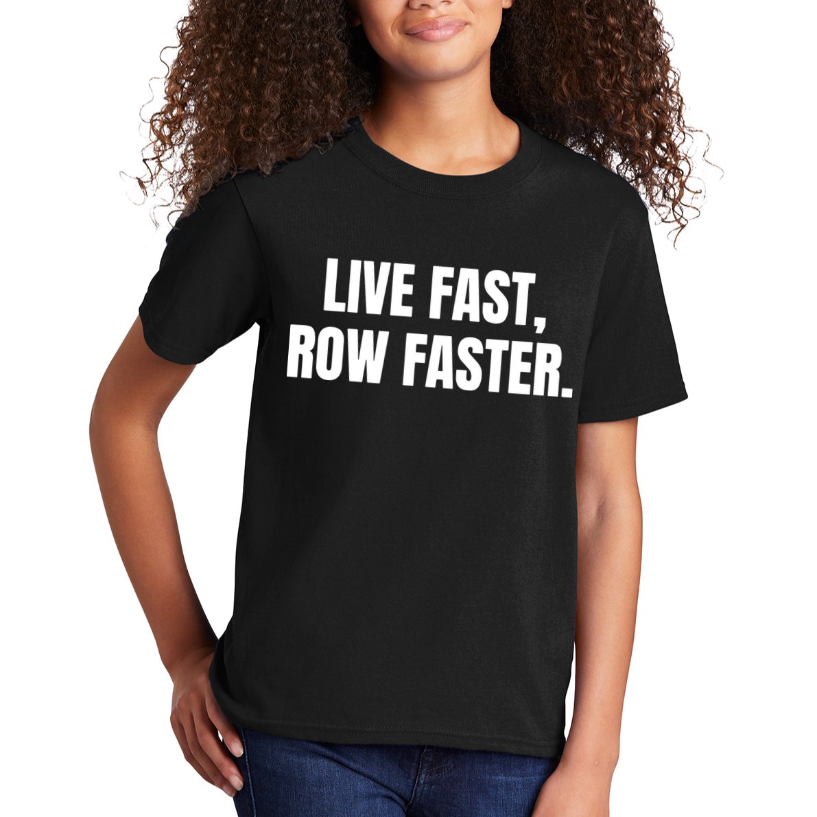 Live Fast, Row Faster Rowing Crew Team Kids T-Shirt