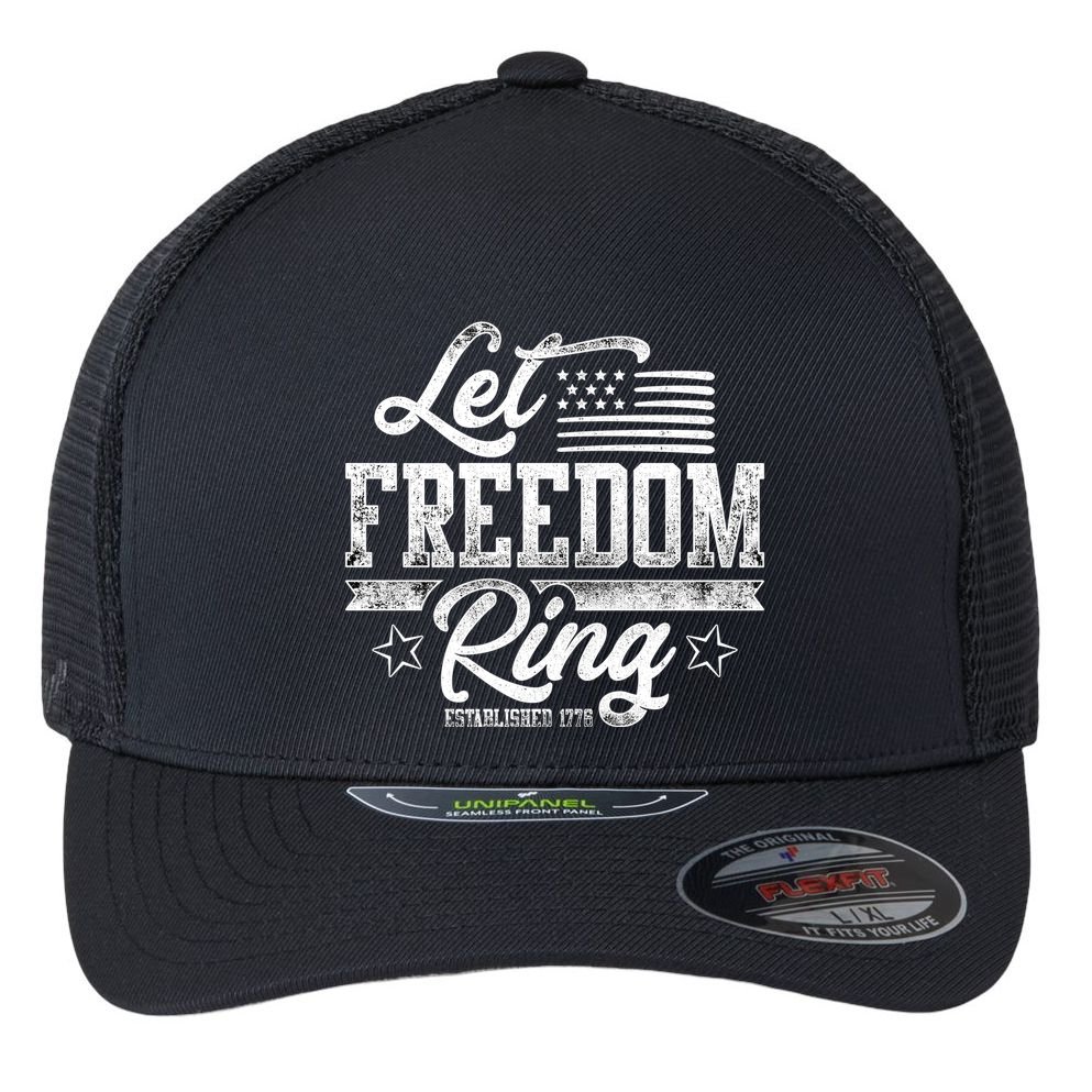 Let Freedom Ring Established 1776 Flexfit Unipanel Trucker Cap