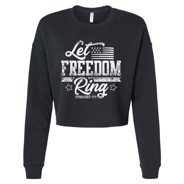 Let Freedom Ring Established 1776 Cropped Pullover Crew