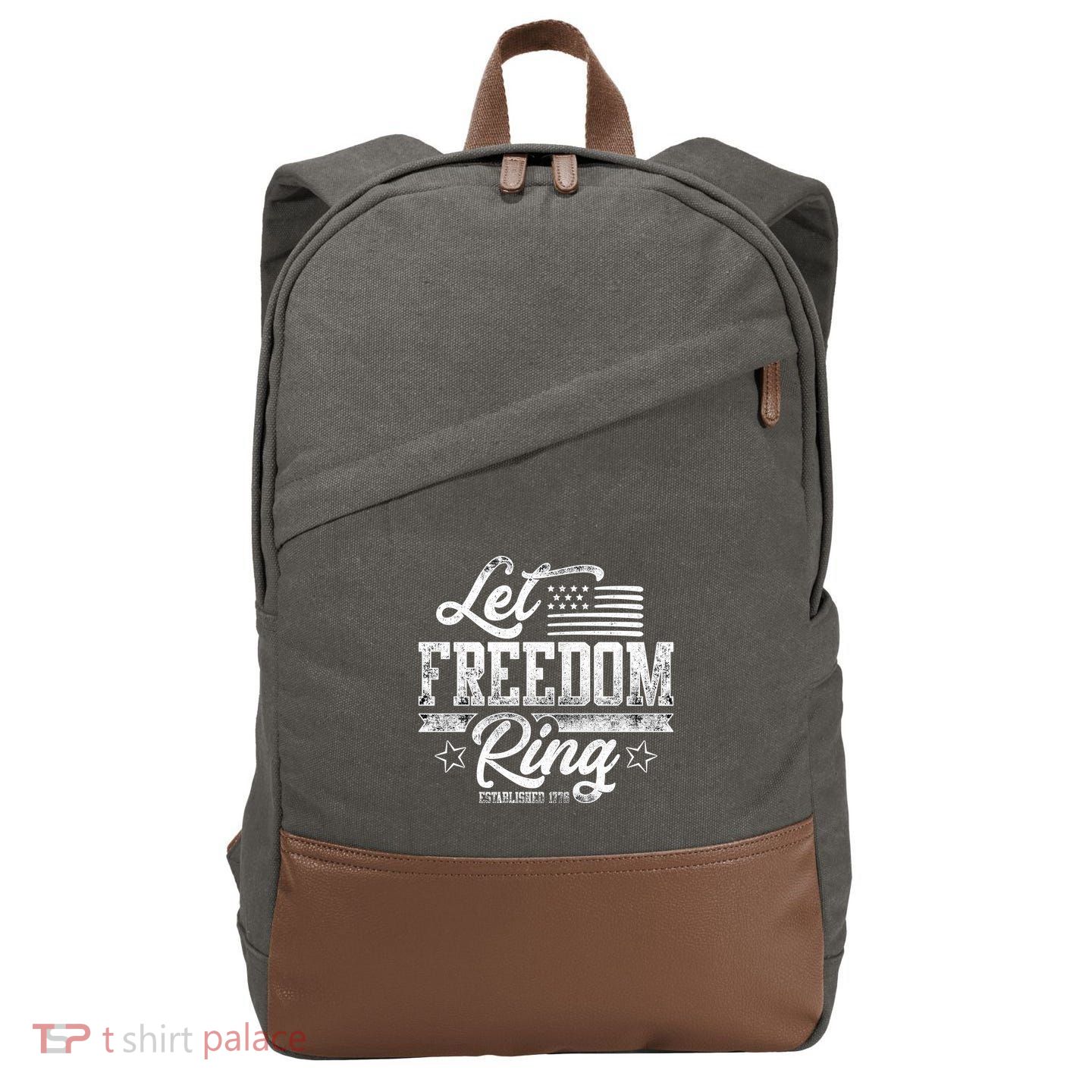Let Freedom Ring Established 1776 Cotton Canvas Backpack