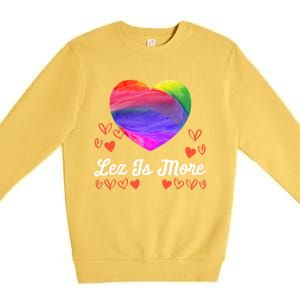 Lesbian Flag Rainbow Pride Lez Fun Love Valentines Day Cute Gift Premium Crewneck Sweatshirt