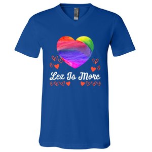 Lesbian Flag Rainbow Pride Lez Fun Love Valentines Day Cute Gift V-Neck T-Shirt