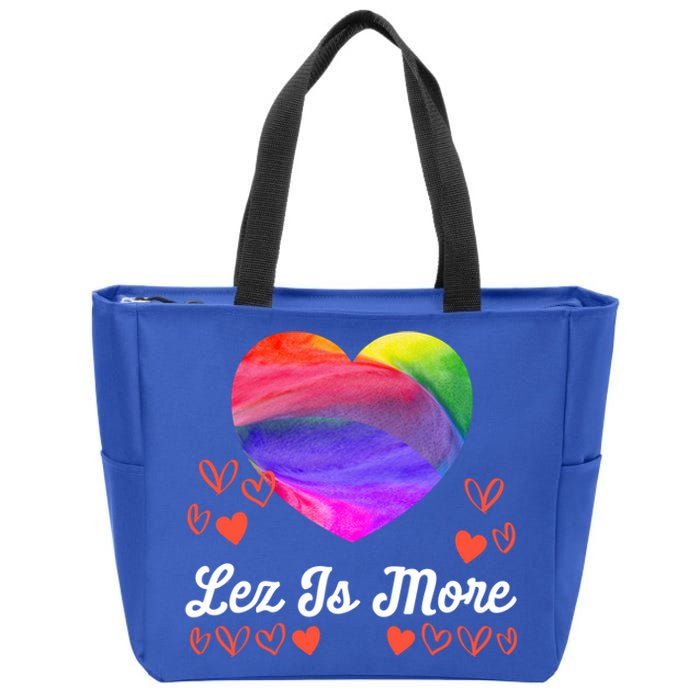 Lesbian Flag Rainbow Pride Lez Fun Love Valentines Day Cute Gift Zip Tote Bag