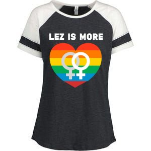 Lesbian Flag Rainbow Pride Lez Fun Valentines Day Cute Gift Enza Ladies Jersey Colorblock Tee