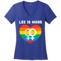 Lesbian Flag Rainbow Pride Lez Fun Valentines Day Cute Gift Women's V-Neck T-Shirt