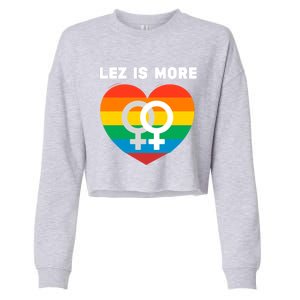 Lesbian Flag Rainbow Pride Lez Fun Valentines Day Cute Gift Cropped Pullover Crew