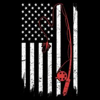 Lure Fishing Rod Flag American Usa Patriotic Fisherman Impact Tech Backpack