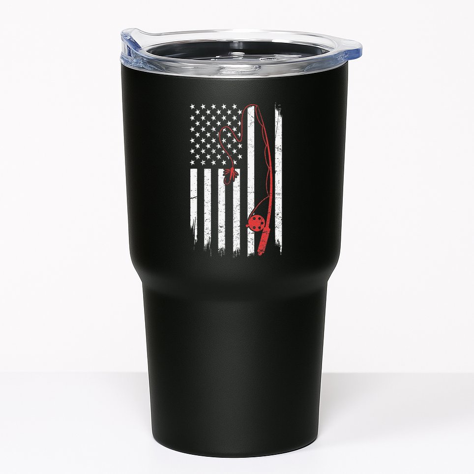 Lure Fishing Rod Flag American Usa Patriotic Fisherman Tumbler