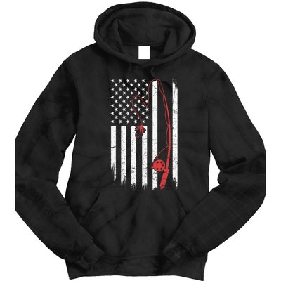 Lure Fishing Rod Flag American Usa Patriotic Fisherman Tie Dye Hoodie