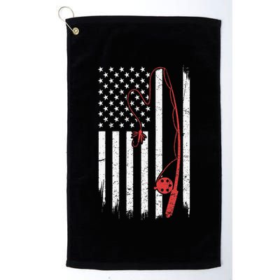 Lure Fishing Rod Flag American Usa Patriotic Fisherman Golf Towel