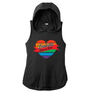 Lesbian Flag Rainbow Pride Love Live Valentines Day Gift Ladies PosiCharge Tri-Blend Wicking Draft Hoodie Tank