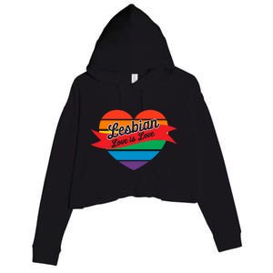 Lesbian Flag Rainbow Pride Love Live Valentines Day Gift Crop Fleece Hoodie