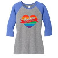 Lesbian Flag Rainbow Pride Love Live Valentines Day Gift Women's Tri-Blend 3/4-Sleeve Raglan Shirt