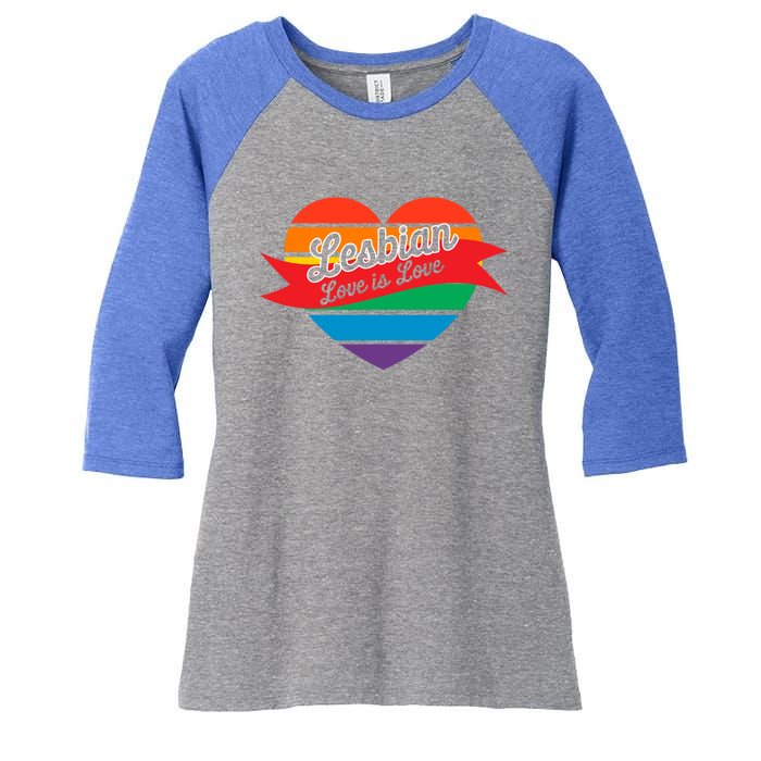 Lesbian Flag Rainbow Pride Love Live Valentines Day Gift Women's Tri-Blend 3/4-Sleeve Raglan Shirt