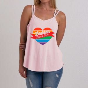 Lesbian Flag Rainbow Pride Love Live Valentines Day Gift Women's Strappy Tank