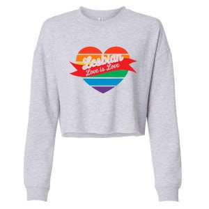 Lesbian Flag Rainbow Pride Love Live Valentines Day Gift Cropped Pullover Crew