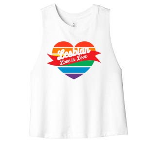 Lesbian Flag Rainbow Pride Love Live Valentines Day Gift Women's Racerback Cropped Tank