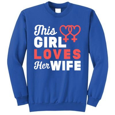 Lesbian Flag Rainbow Pride Love Wife Valentines Day Funny Gift Sweatshirt