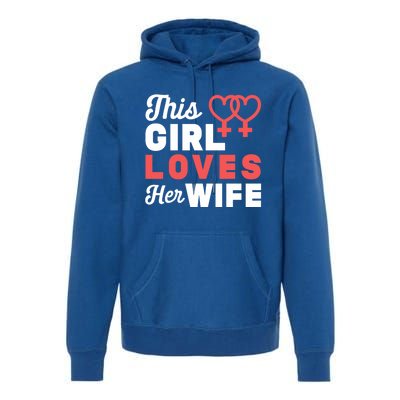 Lesbian Flag Rainbow Pride Love Wife Valentines Day Funny Gift Premium Hoodie