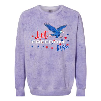 Let Freedom Ring Bald Eagle Patriotic Independence Day  Colorblast Crewneck Sweatshirt