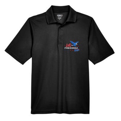 Let Freedom Ring Bald Eagle Patriotic Independence Day  Men's Origin Performance Pique Polo