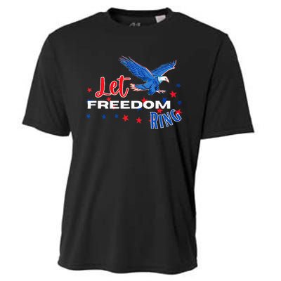 Let Freedom Ring Bald Eagle Patriotic Independence Day  Cooling Performance Crew T-Shirt