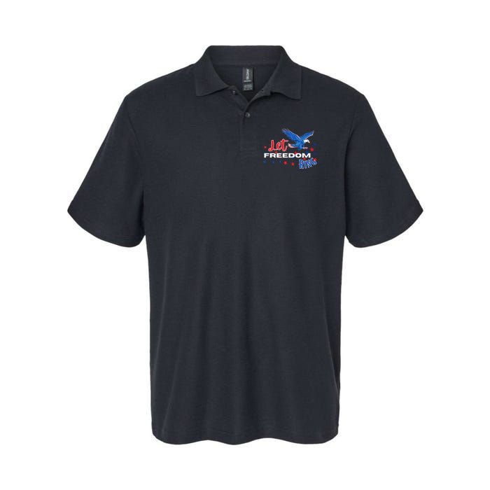 Let Freedom Ring Bald Eagle Patriotic Independence Day  Softstyle Adult Sport Polo