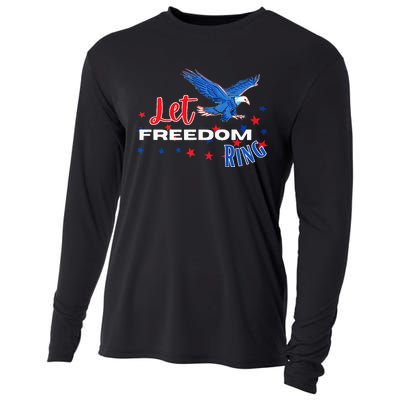 Let Freedom Ring Bald Eagle Patriotic Independence Day  Cooling Performance Long Sleeve Crew