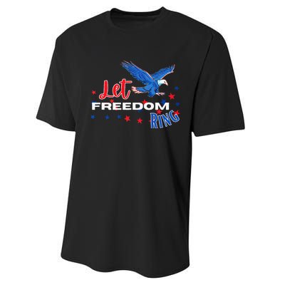 Let Freedom Ring Bald Eagle Patriotic Independence Day  Performance Sprint T-Shirt