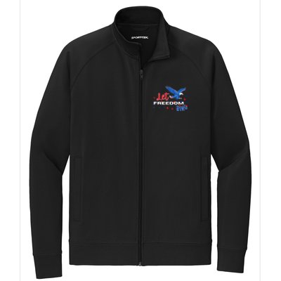 Let Freedom Ring Bald Eagle Patriotic Independence Day  Stretch Full-Zip Cadet Jacket