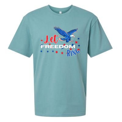 Let Freedom Ring Bald Eagle Patriotic Independence Day  Sueded Cloud Jersey T-Shirt