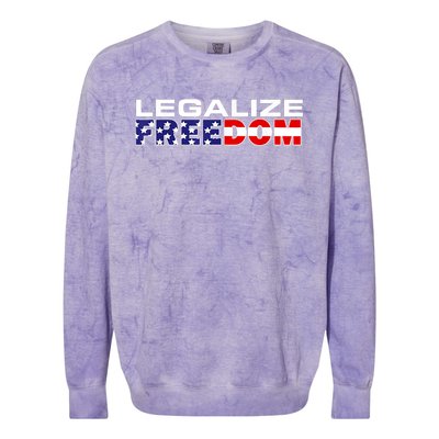 Legalize Freedom Republican American Flag I Voted For Trump Colorblast Crewneck Sweatshirt