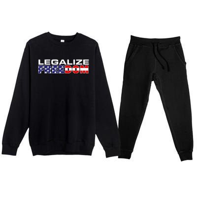 Legalize Freedom Republican American Flag I Voted For Trump Premium Crewneck Sweatsuit Set