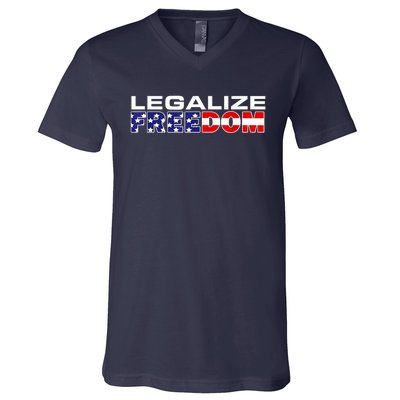 Legalize Freedom Republican American Flag I Voted For Trump V-Neck T-Shirt