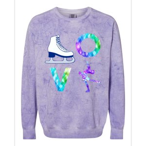 Love Figure Skating Ice Skater Girls Gift Colorblast Crewneck Sweatshirt