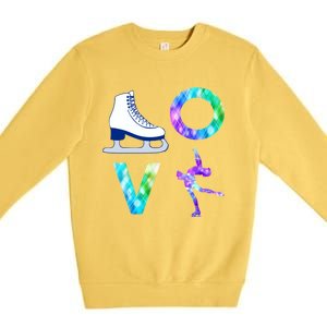 Love Figure Skating Ice Skater Girls Gift Premium Crewneck Sweatshirt