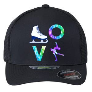 Love Figure Skating Ice Skater Girls Gift Flexfit Unipanel Trucker Cap