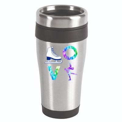 Love Figure Skating Ice Skater Girls Gift 16oz Travel Tumbler