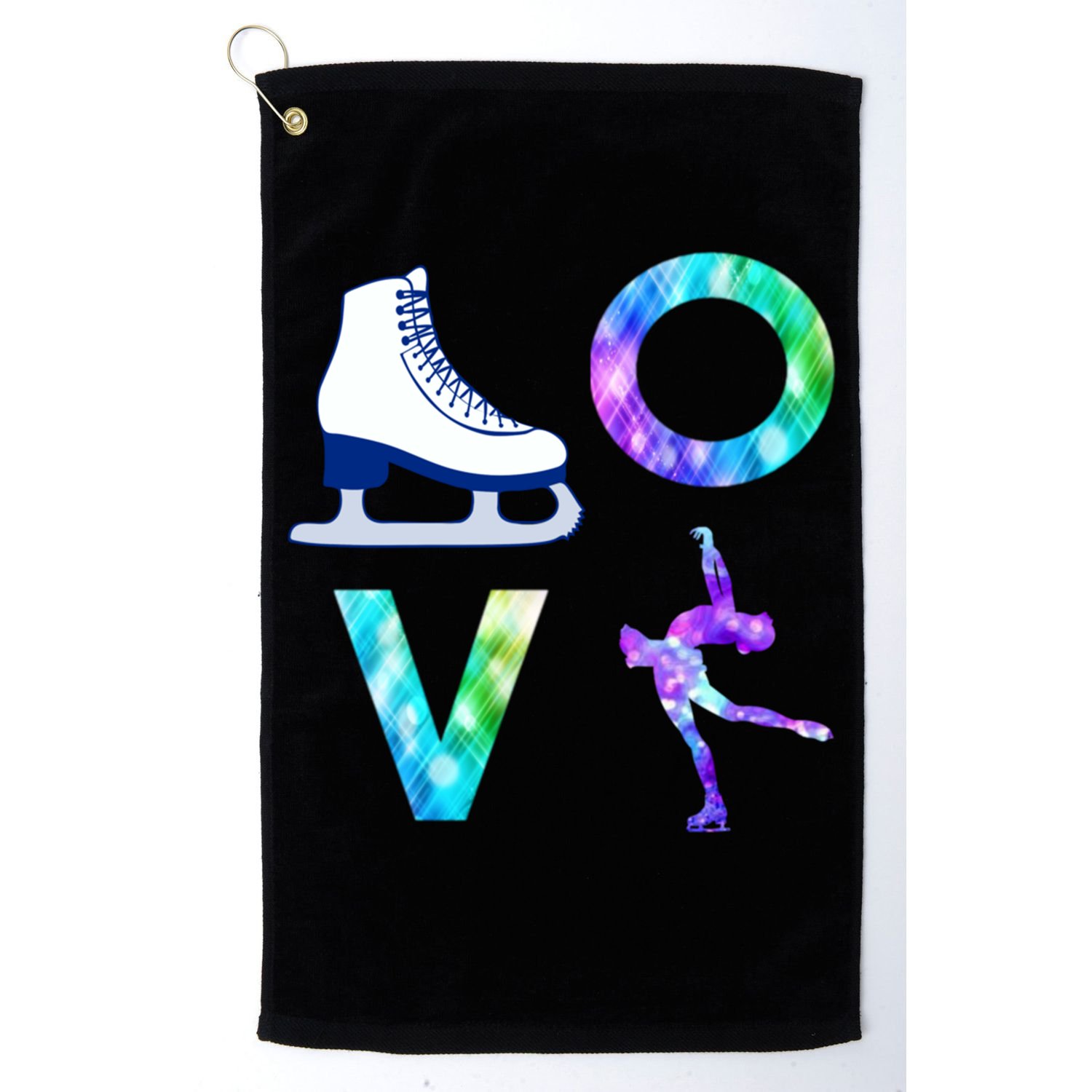Love Figure Skating Ice Skater Girls Gift Golf Towel