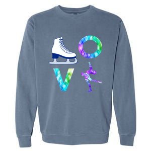 Love Figure Skating Ice Skater Girls Gift Garment-Dyed Sweatshirt