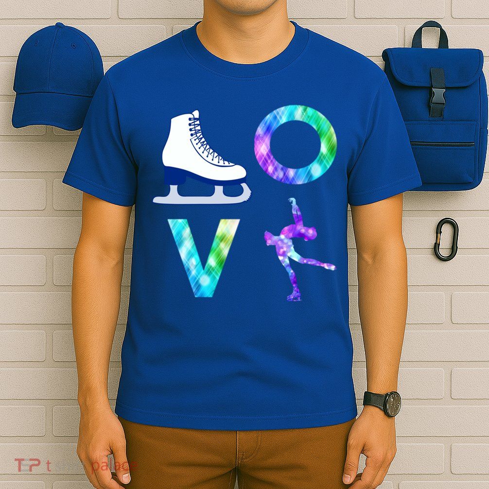 Love Figure Skating Ice Skater Girls Gift T-Shirt