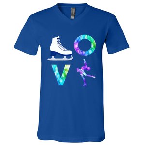 Love Figure Skating Ice Skater Girls Gift V-Neck T-Shirt