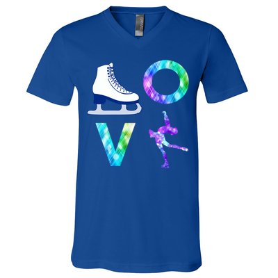 Love Figure Skating Ice Skater Girls Gift V-Neck T-Shirt