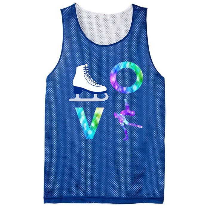 Love Figure Skating Ice Skater Girls Gift Mesh Reversible Basketball Jersey Tank