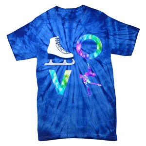 Love Figure Skating Ice Skater Girls Gift Tie-Dye T-Shirt