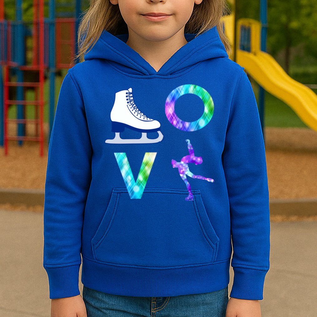 Love Figure Skating Ice Skater Girls Gift Kids Hoodie