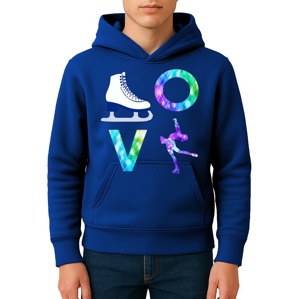 Love Figure Skating Ice Skater Girls Gift Kids Hoodie